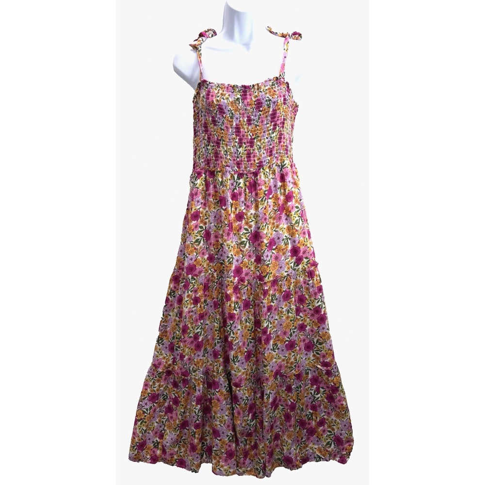Draper James RSVP Women's  Floral Smocked Maxi Dress Size Medium